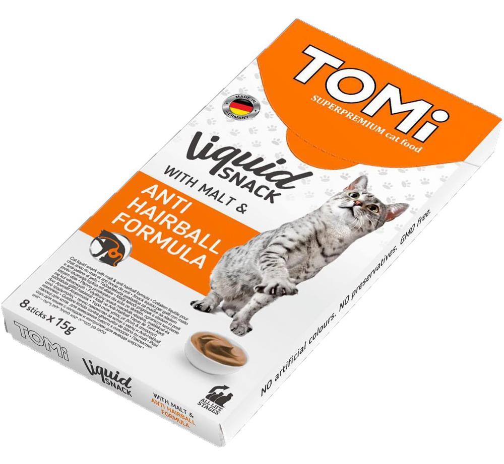 TOMi Liquid Snack With Malt ВИВЕДЕННЯ ШЕРСТІ рідкі смаколики для котів 120 г (467169) TOMi Liquid Snack With Malt ВИВЕДЕННЯ ШЕРСТІ рідкі смаколики для котів 120 г (467169)